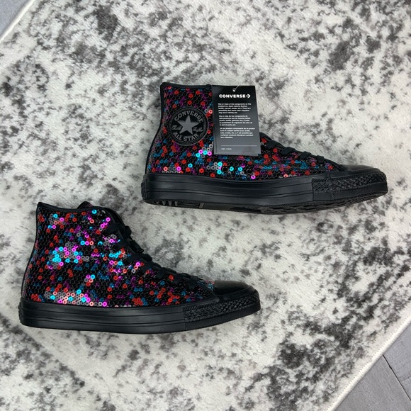 NIB Converse CTAS HI sequined women’s sneakers - Picture 3 of 8
